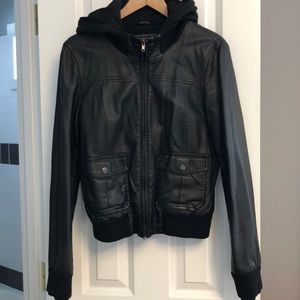 Obey Leather Hoodie Jacket